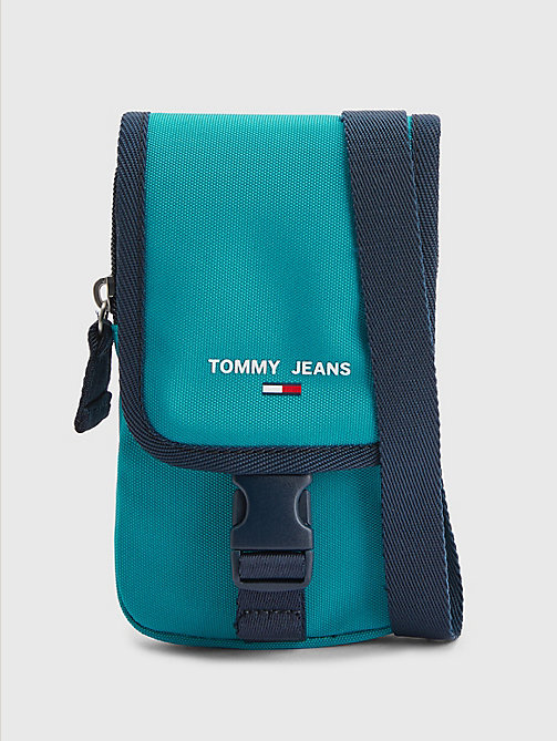 pochette pour téléphone essential bleu pour hommes tommy jeans