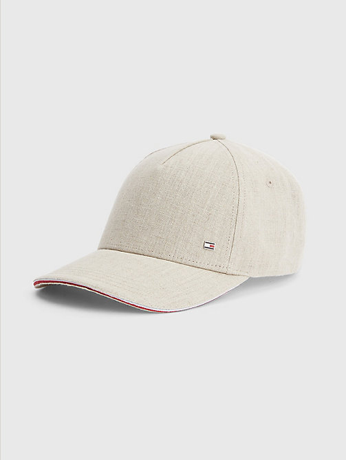 casquette elevated beige pour hommes tommy hilfiger