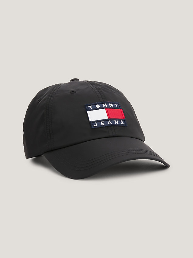 black heritage baseball-cap mit flag für herren - tommy jeans