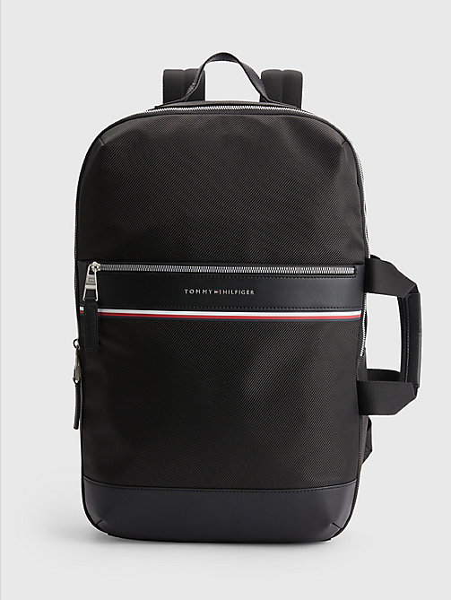 black 1985 travel backpack for men tommy hilfiger