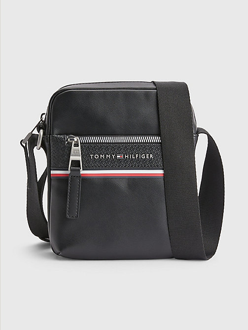black 1985 small reporter bag for men tommy hilfiger