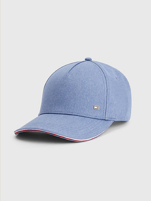 blue elevated chambray cap for men tommy hilfiger
