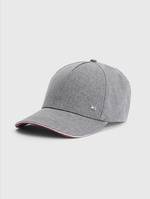 grey elevated chambray cap for men tommy hilfiger