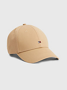 khaki essential flag embroidery twill cap for men tommy hilfiger