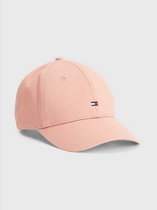 pink essential flag embroidery twill cap for men tommy hilfiger