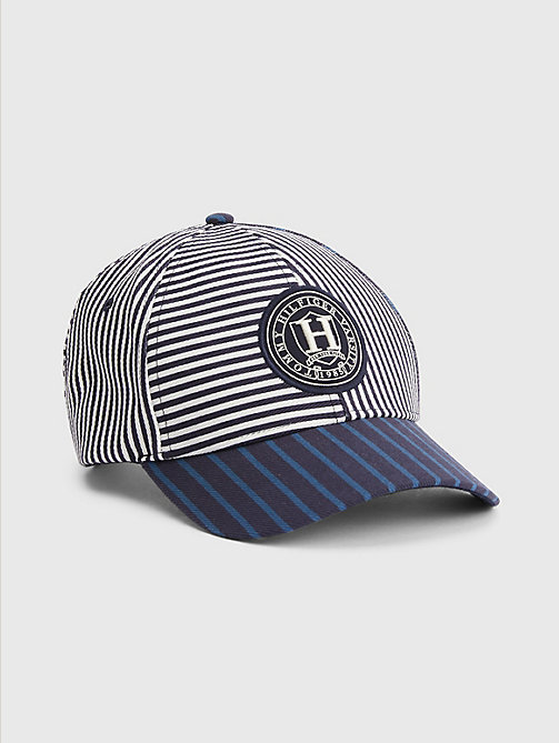 blau premium cap mit streifen für herren - tommy hilfiger