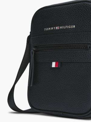 black essential small reporter bag for men tommy hilfiger