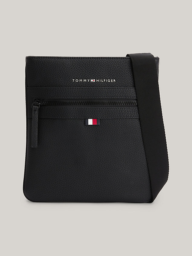 black essential crossover bag for men tommy hilfiger