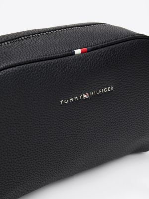 zwart essential toilettas voor heren - tommy hilfiger