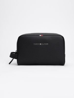 black essential washbag for men tommy hilfiger