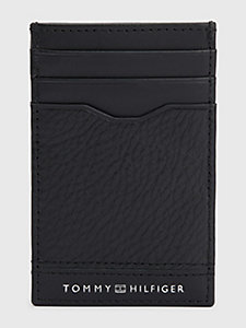 Mens Accessories Wallets and cardholders Tommy Hilfiger Leather Flip Cc Holder in Black for Men 