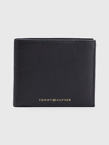 black premium leather wallet for men tommy hilfiger