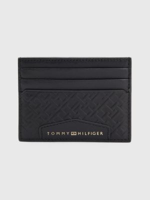 Premium Leather Card Holder BLACK Tommy Hilfiger