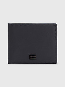 black th city small leather wallet for men tommy hilfiger