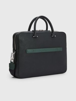 TH Business Leather Laptop Bag BLACK Tommy Hilfiger