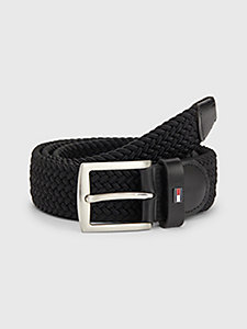 black square buckle elasticated belt for men tommy hilfiger