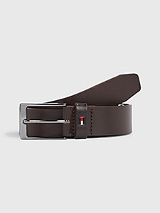 brown layton flag leather belt for men tommy hilfiger