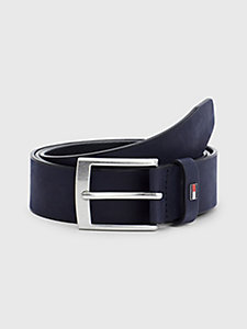 blue nubuck leather belt for men tommy hilfiger