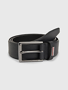 black th business leather belt for men tommy hilfiger