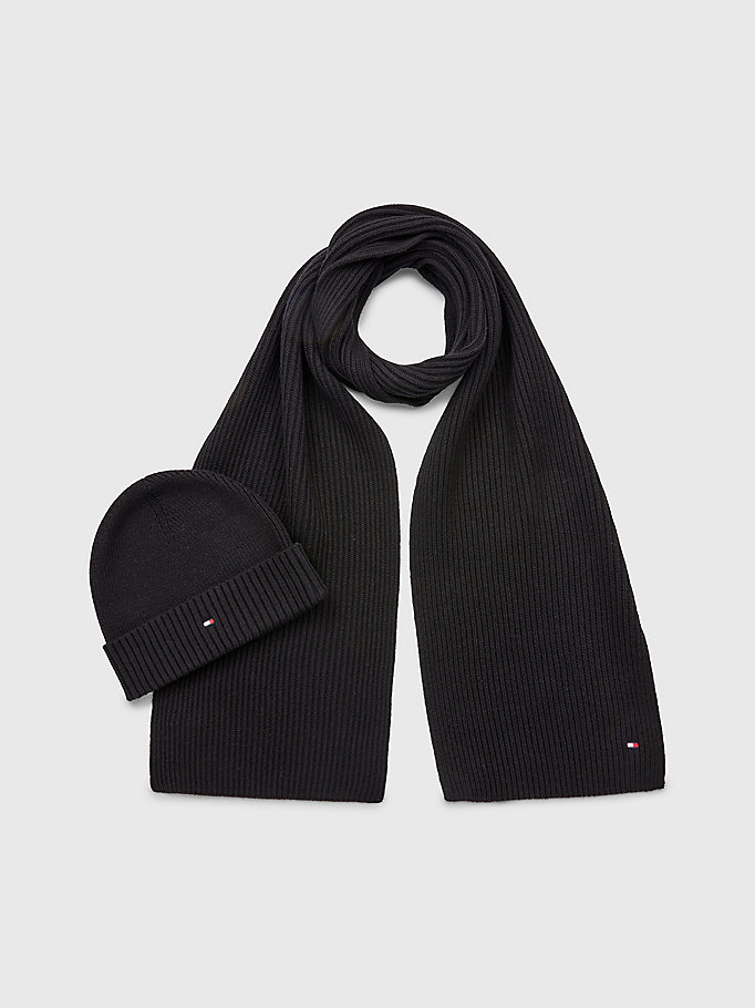 Dames Accessoires voor voor Sjaals en sjaaltjes voor Tommy Hilfiger Gebreide Muts Voor Met Essentiële Vlag in het Blauw 