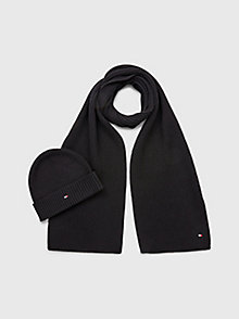 black essential scarf and beanie gift set for men tommy hilfiger