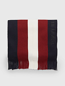 blue raschelle stripe scarf for men tommy hilfiger