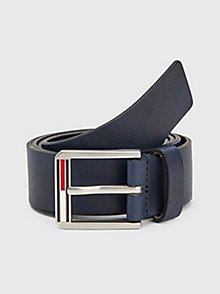 blue essential leather belt for men tommy jeans