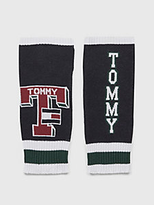 black heritage contrast cuff handwarmers for men tommy jeans