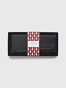 zwart kleine portemonnee en creditcardhouder voor heren - tommy hilfiger