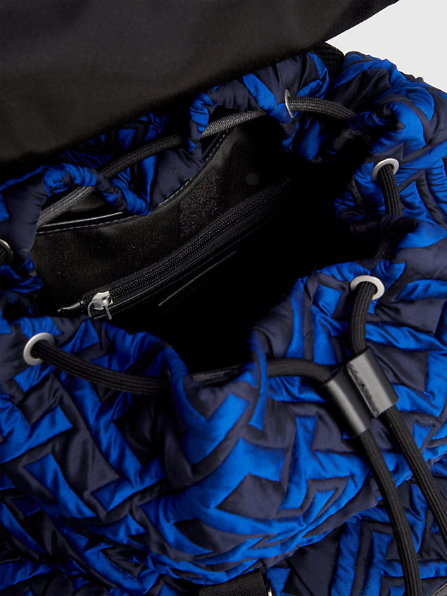blue rucksack mit monogramm-jacquard für herren - tommy hilfiger