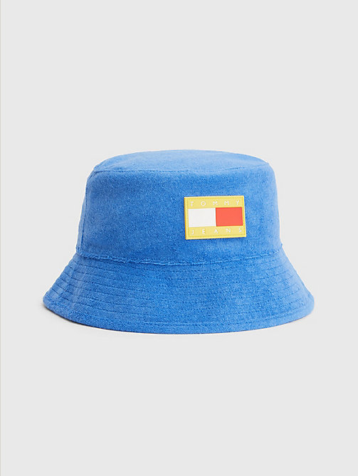 niebieski pop drop kapelusz rybacki dla mężczyźni - tommy jeans
