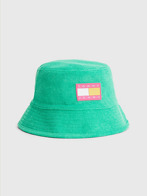 sombrero de pescador pop drop verde de mujer tommy jeans