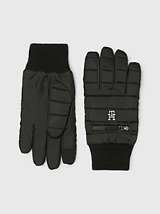 black urban zip pocket gloves for men tommy hilfiger