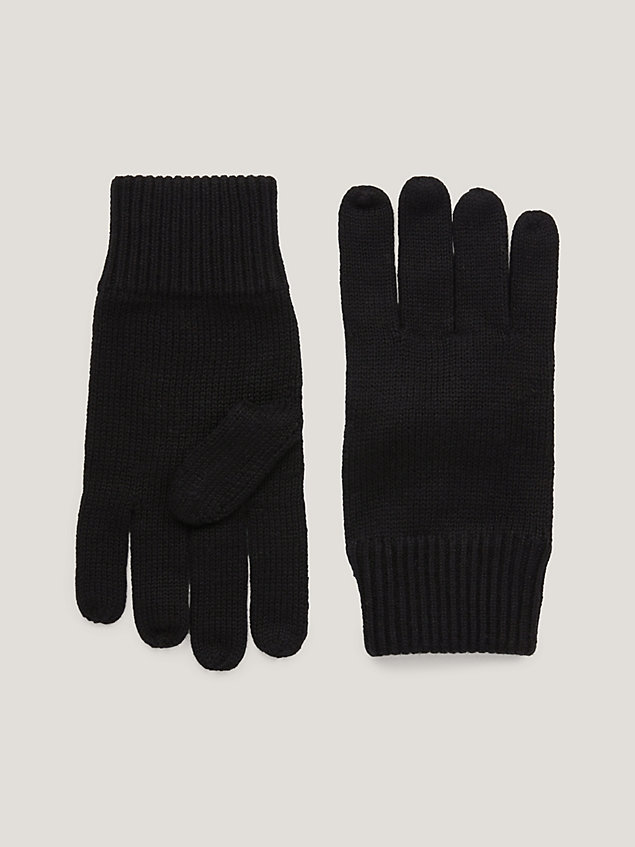 black essential beanie and gloves gift set for men tommy hilfiger