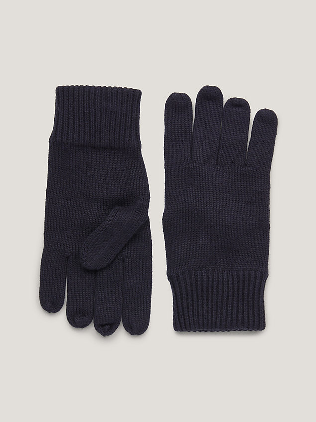 blue essential beanie and gloves gift set for men tommy hilfiger