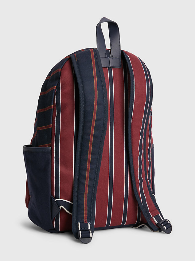 red prep th monogram stripe backpack for men tommy hilfiger