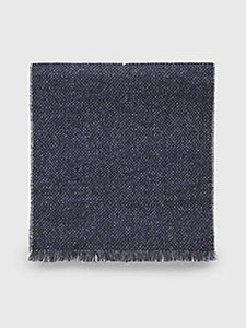 blue prep pure wool logo scarf for men tommy hilfiger