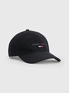 black serif logo baseball cap for men tommy jeans