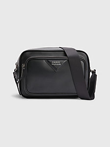 black th modern leather camera bag for men tommy hilfiger