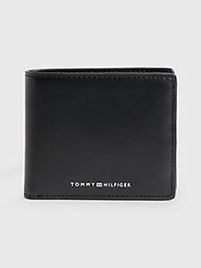 zwart th modern portemonnee met logo voor heren - tommy hilfiger
