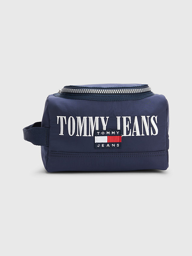 blue logo small washbag for men tommy jeans