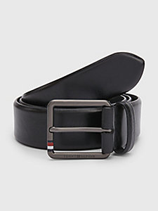 black casual leather belt for men tommy hilfiger