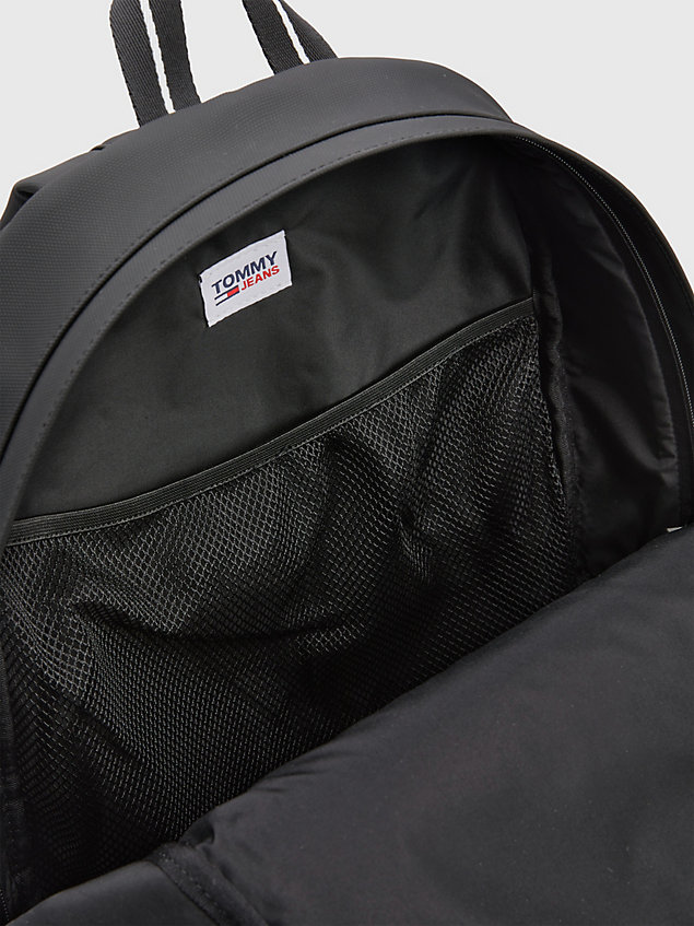 black rubberised badge backpack for men tommy jeans