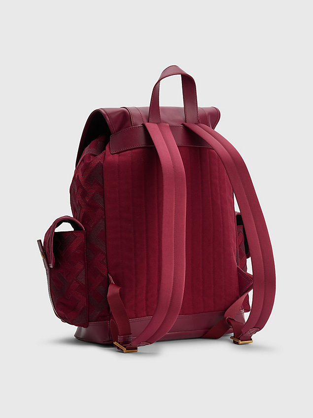 red th monogram flap backpack for men tommy hilfiger