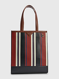 blue th modern signature leather tote for men tommy hilfiger