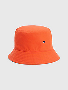 orange fischerhut mit aufgestickter flag für herren - tommy hilfiger