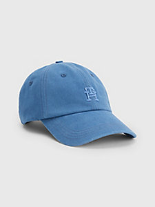 niebieski czapka z daszkiem i wyhaftowanym monogramem dla mężczyźni - tommy hilfiger