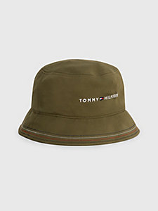 green logo embroidery signature stitch bucket hat for men tommy hilfiger