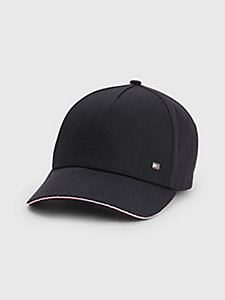 schwarz elevated cap mit tommy-tape für herren - tommy hilfiger