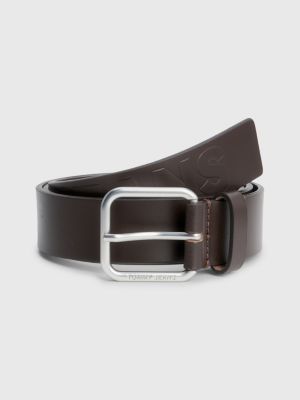 Essential Finley Embossed Leather Belt, Brown